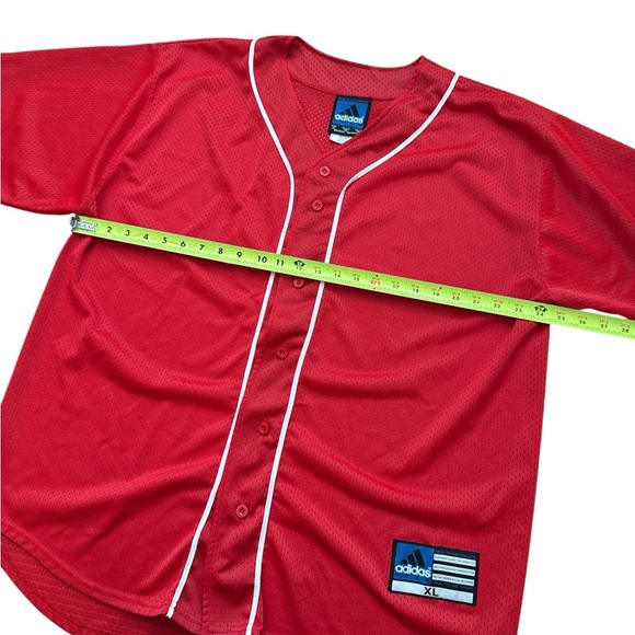 Vintage Adidas Team Men’s Baseball Jersey Size XL Back Logo Vented Red Y2K Sport - Picture 5 of 8